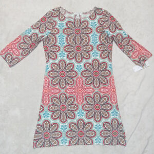 London Style Collection NWT Floral Paisley Print 3/4 Sleeve Sheath Dress size 14